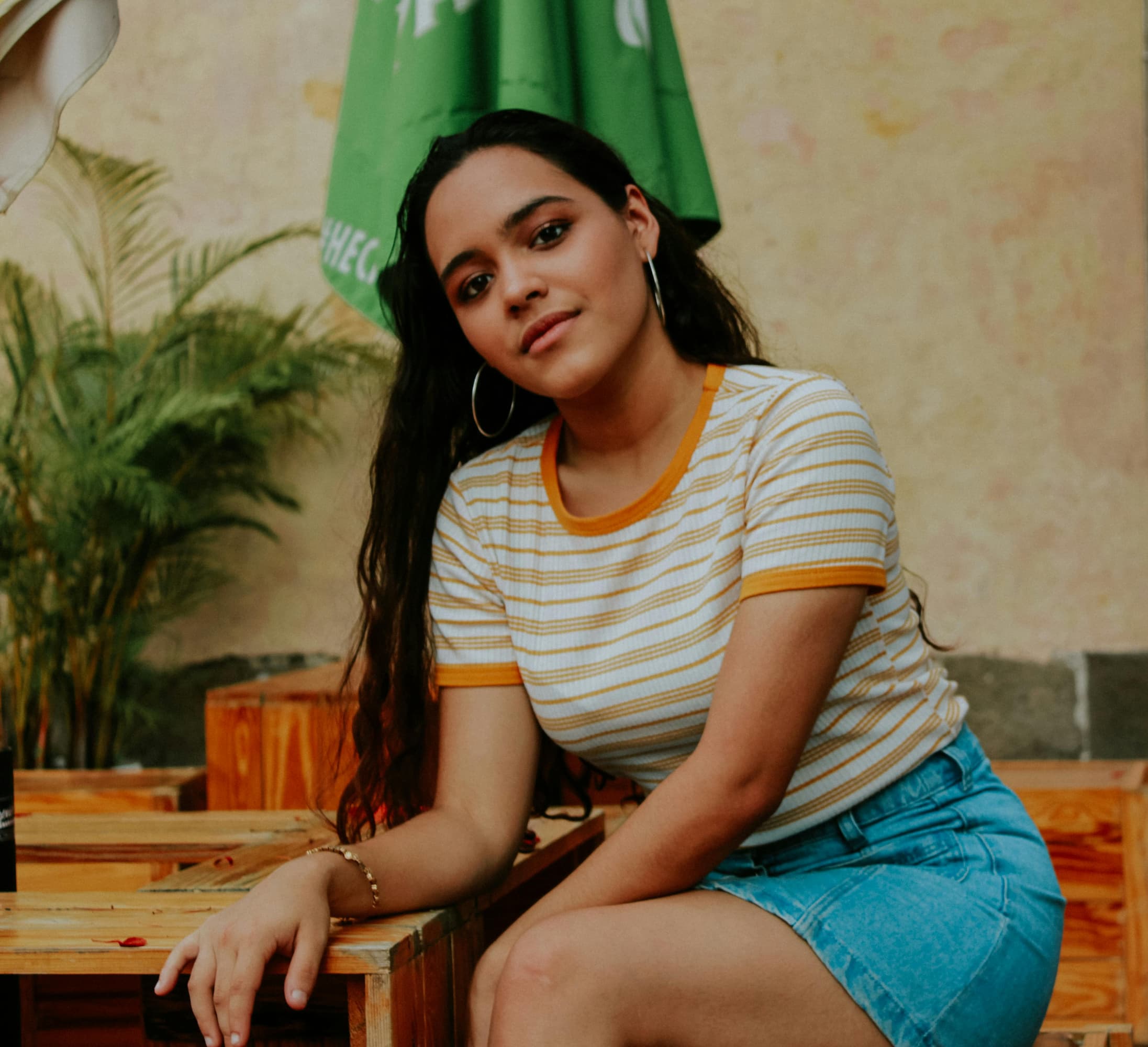 A young woman in a casual setting